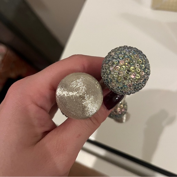 Rebecca de Ravenel Silver and Sequin Earrings - Picture 3 of 3